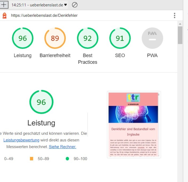 Das war die alte Website mit einem Baukasten von der Telekom erstellt, Du kannst ja mal deinen Baukasten mit Lighthouse testen, da kommst Du nicht annähernd auf Ergebnisse wie mit der Erstellung über HTML5 Code, allerdings sind die verfügbaren Bilder des Baukastens auch erwähnenswert wie Du sehen kannst