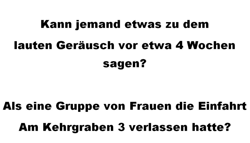 Zettel am Fahrzeug des Geschädigten zur Interessenverfolgung